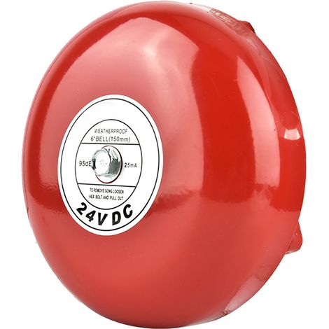 Runde Metall-Alarmglocke, 24V, rot, für Feueralarm und Sicherheit. (1/5)
