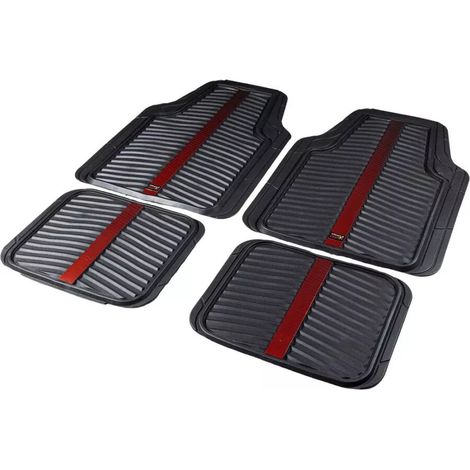 set 4 tappeti auto redbull "bull flash" nero e rosso (1/4)