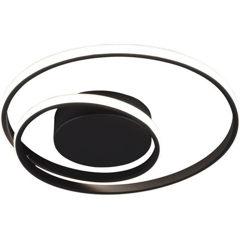 Zibal Plafón Led Espiral Negro 22w Regulable Ø39 cm Trio Lighting