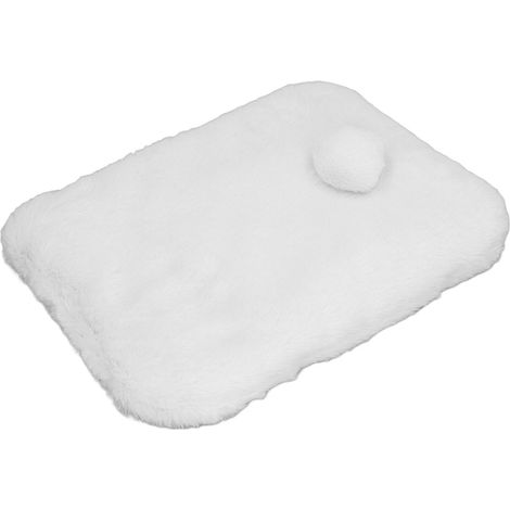 Tapis en peluche doux et chaud pour animaux de compagnie, idéal pour les chiens et les chats. Grand tapis de sécurité pour dormir, se détendre et jouer. Blanc, taille L. (1/5)