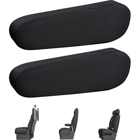 2 Pcs Housse D'Accoudoir de Siège Avant et Central de Voiture - Accessoire de Siège Noir (1/5)