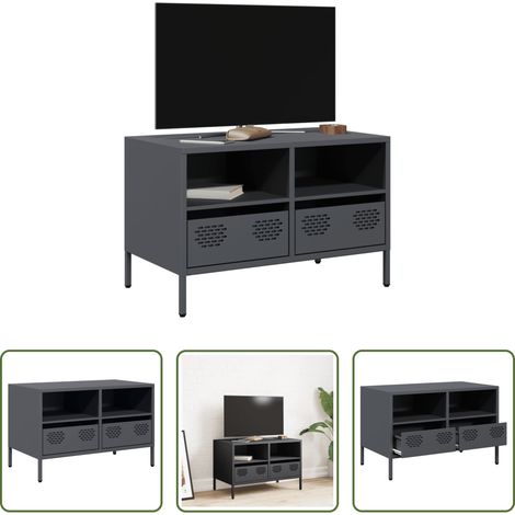 Schrank - TV-Schrank Anthrazit 68x39x43,5 cm Kaltgewalzter Stahl (1/5)