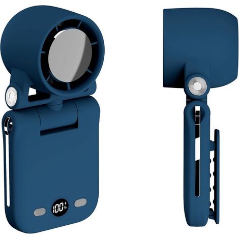 Mini ventilatore portatile,100 velocità,piccolo ventilatore ideale per viaggi/attività all'aperto/concerti/ciglia/trucco (aggiornamento blu) (1/5)