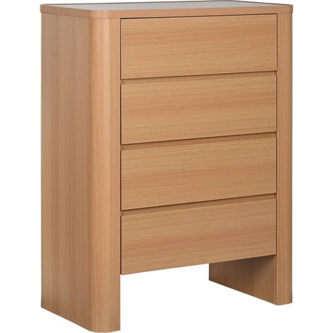 Chiffonnier en MDF effet marbre gris naturel élégant - Gris naturel avec bois clair (1/5)