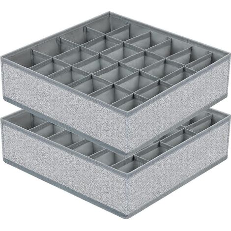 2er Set Schubladen Organizer mit 24 Fächern, faltbar, für Socken & Unterwäsche (1/5)