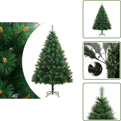 The Living Store Künstlicher Weihnachtsbaum Klappbar mit Ständer 210 cm - Klappbarer Weihnachtsbaum (1/5)