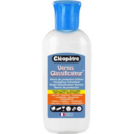 Vernis Glassificateur de Protection 100g Transparent Brillant et Incolore Sans Solvant Tous Supports Fabrication Française (1/5)