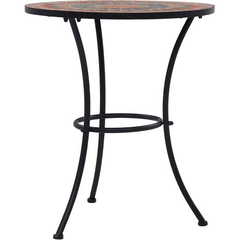 vidaXL Mesa bistró de mosaico cerámica naranja/gris 60 cm (1/2)