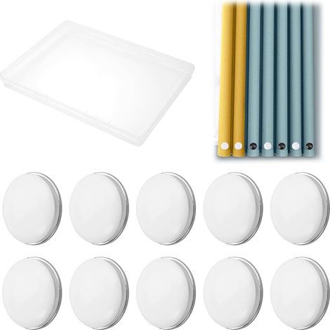 10 Pièces Rideau Douche Aimant Blanc Poids Rond, Poids de Draperie Magnétique, Poids Rideau de Douche Pince Empêche Le Rideau de Douche de Bouger avec Le Vent, pour Rideaux Nappes