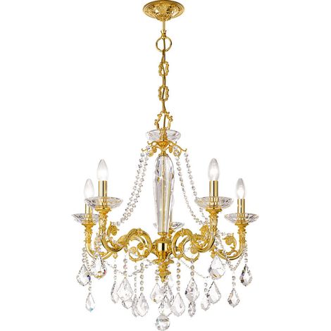 Kolarz CONTARINI CRYSTAL Lustres en cristal à plusieurs bras 5 lumières or 24 carats (1/2)