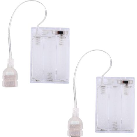 2pcs Bloc-Piles Portable pour Enseigne Néon LED 5V-6V, Alimentation Boîtier Convertit Les USB en Néons à Piles pour Maison Bureau Extérieur Utilisation (1/5)