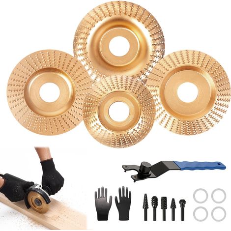 Roue en carbure de tungstène 125 mm pour meuleuse d'angle, disque de sculpture sur bois et disque abrasif pour sculpter le bois (1/5)