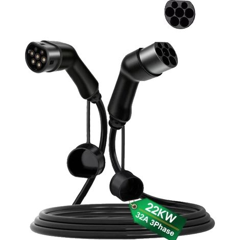 EV-Ladekabel, Typ 2 Kompatibilität, langlebige Konstruktion, 3Phasen 32A 22KW 3M, Typ2 (1/2)