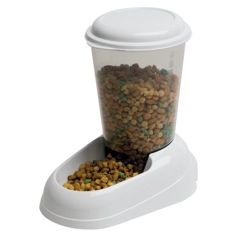 FERPLAST Futterspender Zenith 3L aus Kunststoff - 29,2x20,2x28,8 - Weiß - Hund und Katze