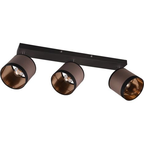 Plafonnier barre 3 spots orientables Davos noir E14 RL (1/5)