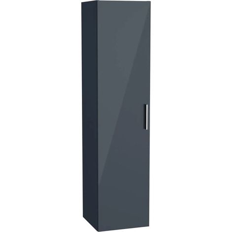 Vitra – Armoire murale de salle de bain 145x35x35 cm – MIAV35A – 1 porte softclose – Finition mélaminée anthracite brillant – Montage mural