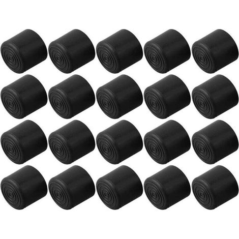 Patins en caoutchouc pour pieds de meuble – Lot de 20 pièces, diamètre 22 mm, noir, anti-rayures et amortissants