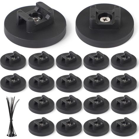 20 x Porte-câbles Magnétiques 43 mm avec 20 Colliers de Serrage – Supports Magnétiques Réutilisables et Résistants aux Intempéries pour Garage, Bureau, Extérieur, Voiture (1/5)