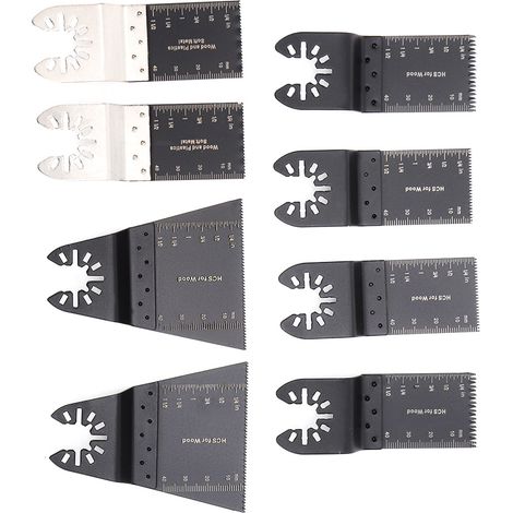 Jeu de 8 lames de scie universelles en acier au carbone pour outils multifonctions oscillants (1/5)