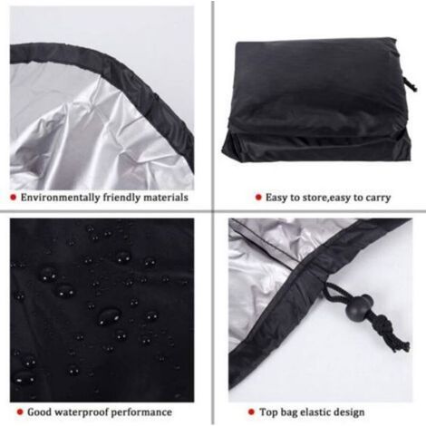 Housse fauteuil suspendu 210D Oxford 190x115cm imperméable noir (1/4)