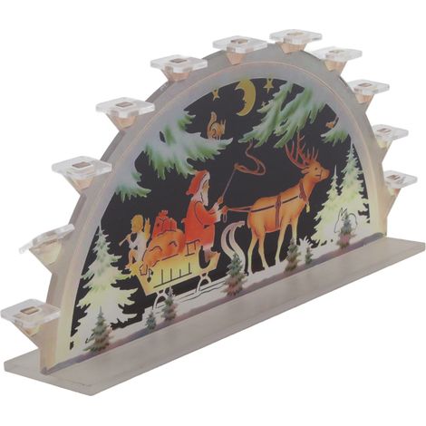 Weihnachtsmann-Acryl-Leuchtbrücke mit LED-Kerzen, batteriebetrieben, Weihnachtsdekoration für den Innenbereich (1/5)