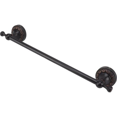 Porte-serviettes mural FTVOGUE en cuivre, 40 cm, 40 cm, style antique, inclinable et peu encombrant, pour salle de bain et toilettes (noir) (1/4)