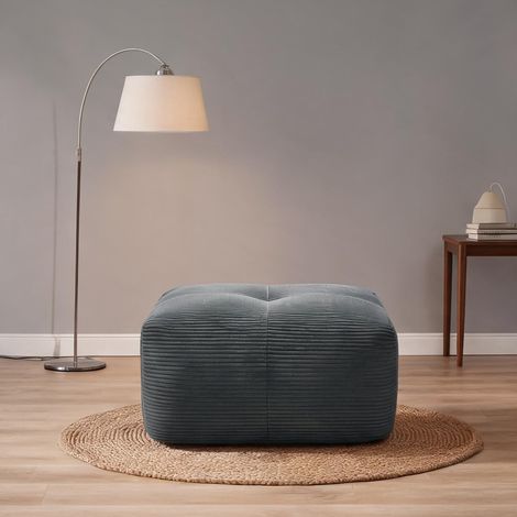 Pouf ottoman modulaire Hamlet en tissu gris 92,5 x 75 x 40 cm (1/5)