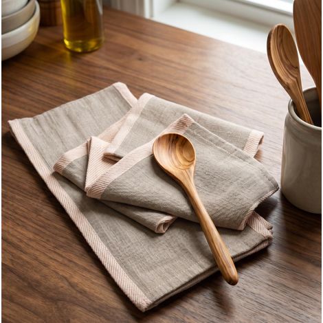 Lot de 2 torchons en coton 50x70 cm NATALIA rose, par Soleil d'ocre