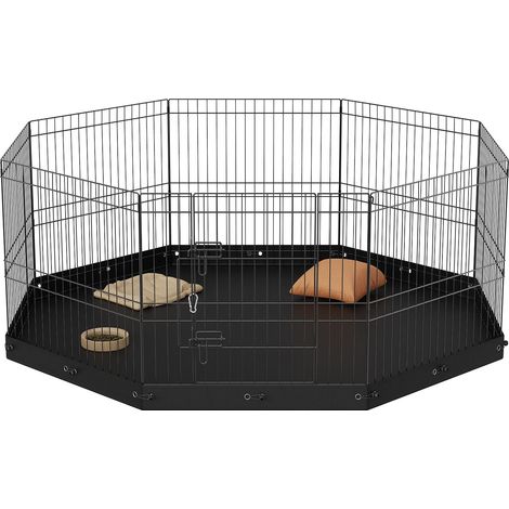 Parc de Jeu Chien 8 Panneaux, Pliable Métal avec Tapis de Sol, 61cm Hauteur, Clôture pour Chiots et Petits Animaux, Intérieur Extérieur, Camping et Jardin (1/5)