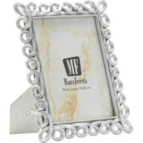 Cornice portafoto Hollow argento con decoro a intrecci 15x20 cm