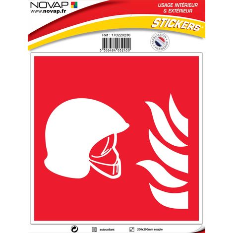Panneau Ensemble d'équipement d'incendie - Vinyle adhésif 200x200mm - 4032450