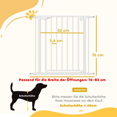 Barrière d'escalier sans perçage, à fermeture automatique, pour enfants, cuisine, escaliers, 76-82 x 76 cm, blanche