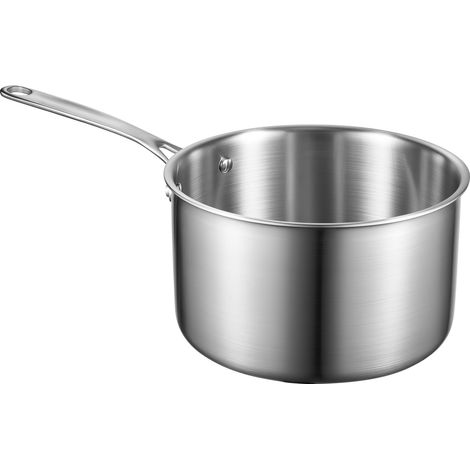 Mophorn Casseruola da Cucina in Acciaio Inox, Capacità 3,79 L con Coperchio in Vetro e Manico Ergonomico, Pentola per Zuppe, Latte e Verdure (1/5)