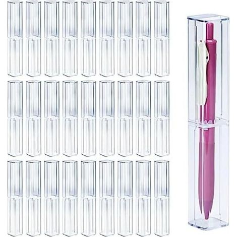 25pcs Clear Acrylic Pencil Case Set of Pencil Packaging Boxes Empty Plastic Pen Storage Container (1/5)