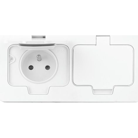 Orno Gniazdo électrique hermétique double blanc IP55