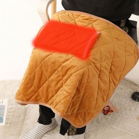 Couverture chauffante USB en polaire monocristalline pour l'hiver, taille : 60 x 80 cm (Camel) (1/5)