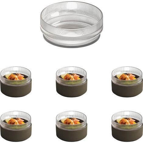 Bol THE GRID Verre Ø 14 cm hauteur 5,5 cm 450 ml empilable compatible micro-ondes lot de 6 (1/5)
