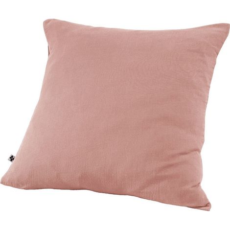 Taie d'oreiller en double gaze de coton – 60 x 60 cm – Gaïa Rose pêche