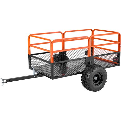 Remorque à Benne Basculante, 793 L, Remorque de Tracteur Tondeuse à Gazon de Jardin en Acier, Capacité de Charge 800,6 kg, avec Pneus 45,72 cm, Chariot de Transport à Déversement pour VTT, UTV (1/5)