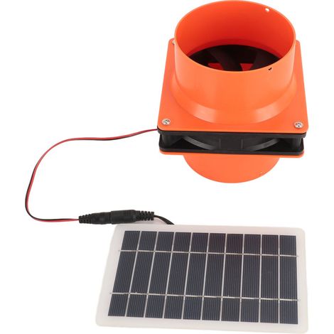 Ventilador extractor solar de 10 W y 5 V, panel solar ABS de silicio monocristalino, kit de ventilación para tuberías redondas, casas para pájaros o gallineros.