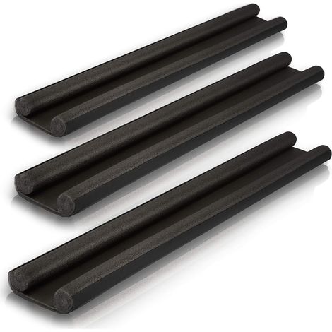 Lot de 3 bas de porte isolants double couche – 95 cm, barrière anti-froid et anti-insectes, mousse noire découpable sur mesure (1/5)