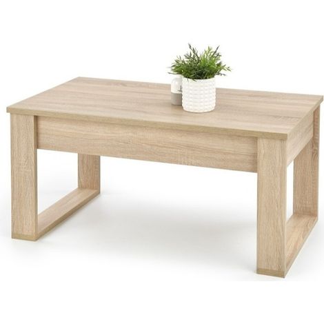 Mesa de centro Houston 865, Roble Sonoma, 52x60x110cm, Diámetro: 0, Aglomerado laminado, Angular