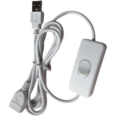 Câble d'extension USB de 2 m avec interrupteur marche/arrêt, connecteur USB mâle vers femelle pour la lecture de données et l'alimentation des casques USB - Yvan (1/5)