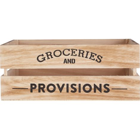 Premier Housewares Natural Wood Groceries and Provisions Crate (1/3)
