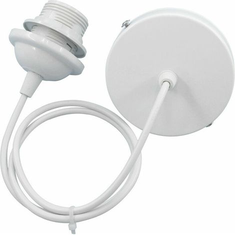 VURAHOME - Lot de 5 supports de suspension E27, accessoires de suspension E27, accessoires de suspension E27 avec cordon de 200 cm, pour bar, café, magasin de vêtements, maison, hôtel (blanc) (1/5)