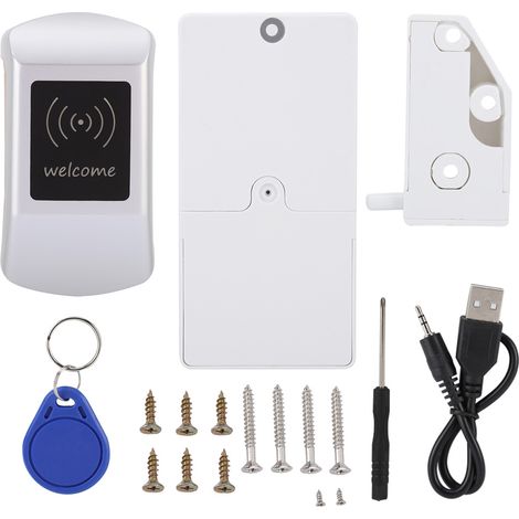 Serrure électronique intelligente à induction numérique pour armoires, casiers, sauna, spa, salle de sport (Argent) (1/5)