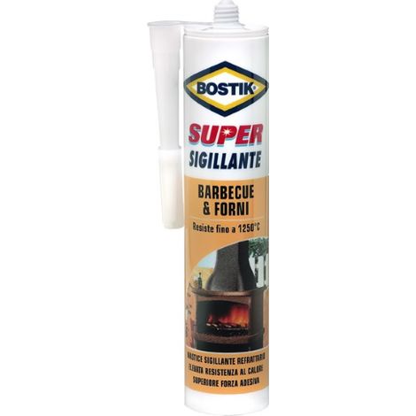 Bostik – Mastic d'étanchéité haute température 530g – Silicone pour barbecues, fours et cheminées – Résistant aux conduits de fumée