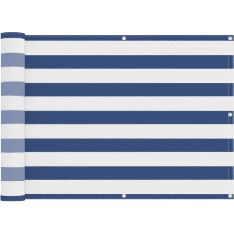 Balcony Screen Blue and White 75 x 200 cm PU coated oxford alu vidaXL