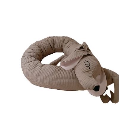Paracolpi per culla, cuscino decorativo, peluche per cani (marrone + rosa cipria) (1/5)