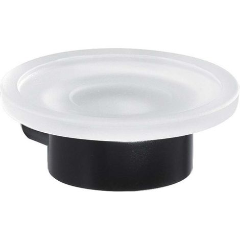 Sapho Gedy Pirenei - Seifenschale mit Halter, schwarzmatt / Glas Satin PI1114 (1/3)